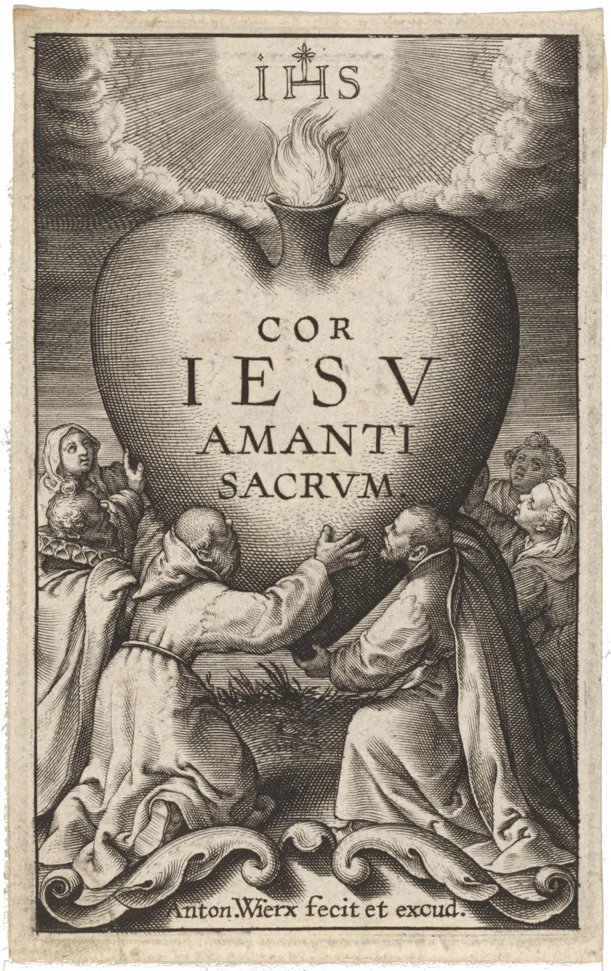 Cor Iesu amanti sacrum, Anton Wierix II (Antuérpia, morto em 1604), por volta de 1600