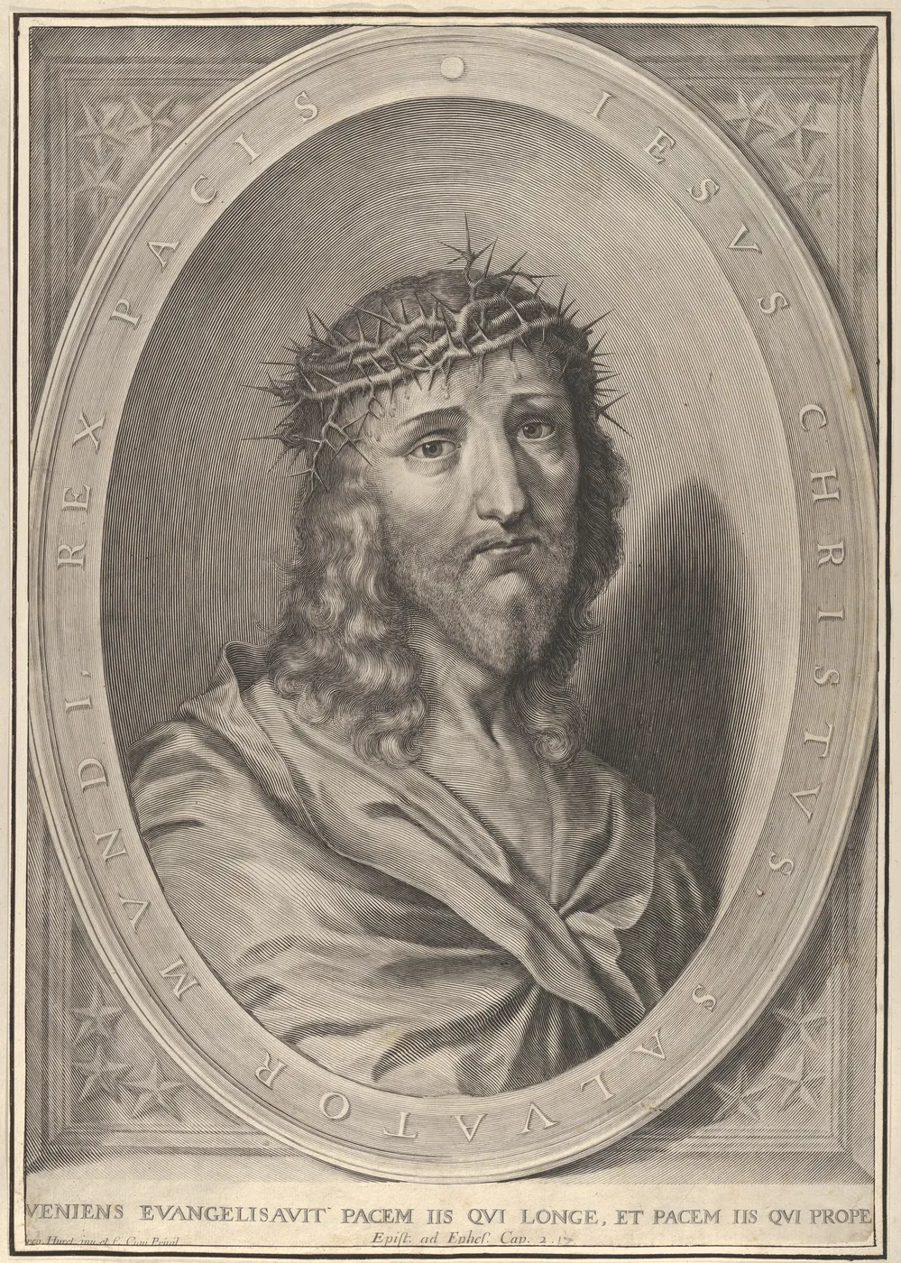 Cristo coroado de espinhos, Rei da Paz, Grégoire Huret (Lyon, 1606, a Paris, 1670), século XVII